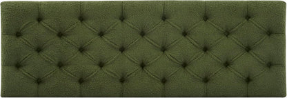 Christopher Knight Home Ottilie Boucle Fabric Storage Ottoman Bench, Wooden Rectangular Ottoman with Storage, Bedroom End of Bed Foot Stool, Entryway Ottoman Footrest, Living Room Extra Seat, Green