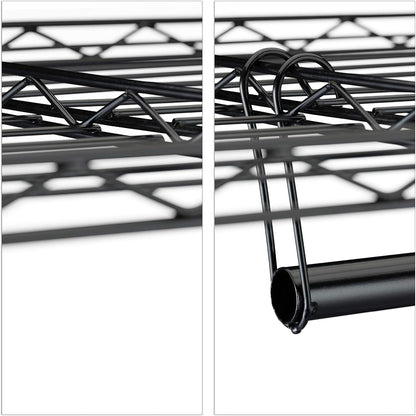 Relaxdays Open Clothes Rack, Black, 180 x 120 x 45 cm