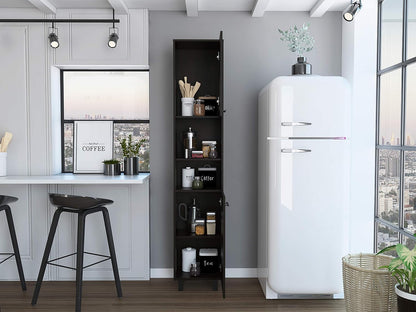 78 Inch Tall Black Pantry Cabinets, 3 Shelves, 2 Doors, Home Storage Organization for Kitchen, Living Room