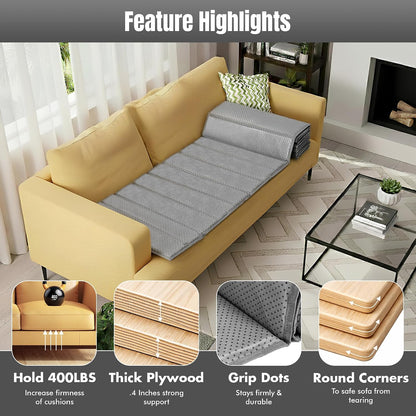 Heavy Duty Couch Cushion Support Board for Sagging Sofas, Foldable Plywood Under Cushion Support with Non-Slip Oxford Cloth Cover, Sofa Support for Sagging Cushions, Under Couch Board 15 (70 x 22 in)