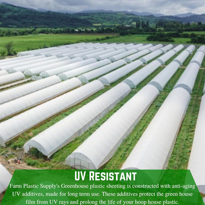 Farm Plastic Supply - String Reinforced 4 Year UV Resistant 10 mil White Greenhouse Plastic Sheeting - 4 Year UV Resistant Polyethylene Greenhouse Film, Hoop House Green House Cover (16' x 10')