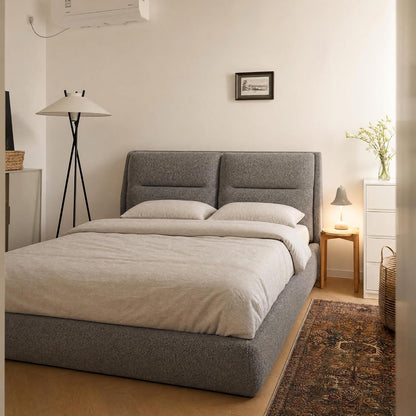 EnHomee Cloud Bed Frame Queen Size, 360° Cushioned Upholstered Bed