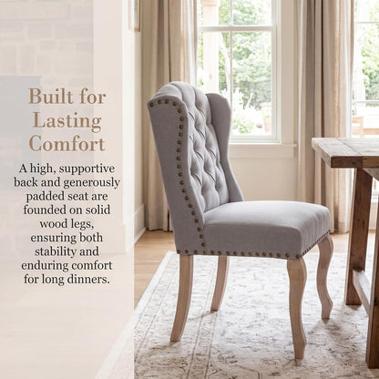 chairus Tufted Upholstered Parsons Dining Chairs Set of 4, Grey