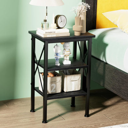 VECELO Modern Nightstands X-Design Side End Table Night Stand with Storage Shelf for Bedroom,Living Room