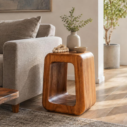 Rutledge & King Wooden End Table - Unique Wooden Side Table - Mid Century Side Table - Saur Wood Decor - Small Accent Table - Mid Century Modern