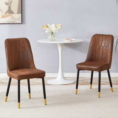 Dining Chairs Set of 2，Modern Dining Chairs, Equipped with Suede Nap Leather Backrest Cushions and Metal Legs, Suitable for Restaurants, Kitchens, and Dining Room Chairs