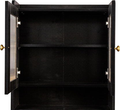 Black Tall Kitchen Pantry Storage Cabinet, Farmhouse Kitchen Hutch Buffet Cabinet with Microwave Stand & Drawer, Freestanding Coffee Bar Cupboard for Dining Room (Black)