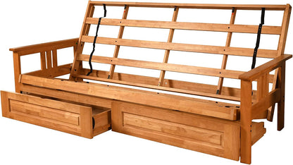 Kodiak Furniture Monterey Queen-size Futon Frame, Storage Drawers, Butternut Finish