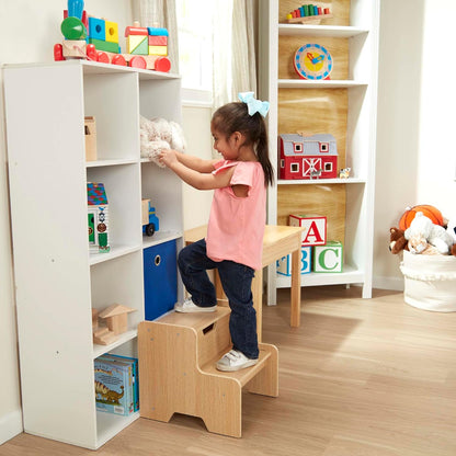 Melissa & Doug Kids Wooden Step Stool - Light Natural Finish