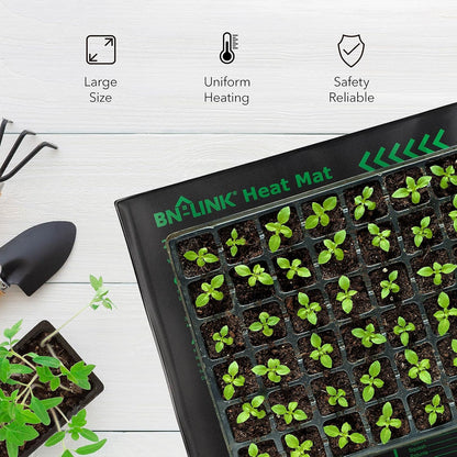BN-LINK Seedling Heat Mat Warm Hydroponic Heating Pad Waterproof 20" x 20.75" for Seed Starting Greenhouse and Germination