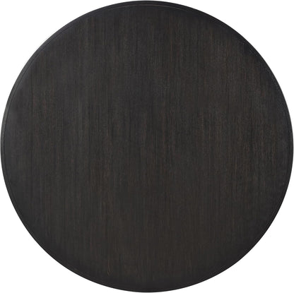 Coaster Home Furnishings - Leandro - Wood - Round Dining Table with Pedestal Base, Ash Veneer and Curved Edges - Dining Room & Kitchen - 60-Inch - Burnished Black - 115390