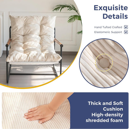 MAXYOYO Modern Accent Chair, Comfy Living Room Chair with Metal Frame | Accent Chair Upholstered Armchair with Soft Cushion for Bedroom Balcony Lounge Reading Room, Beige