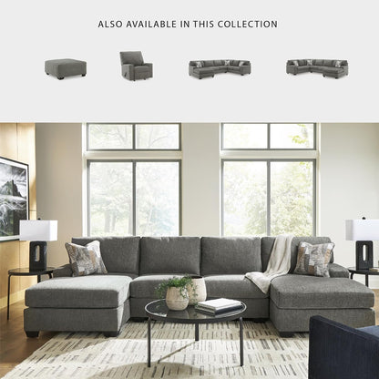 Signature Design by Ashley Revenna Casual Square Upholstered Oversized Accent Ottoman, Gray