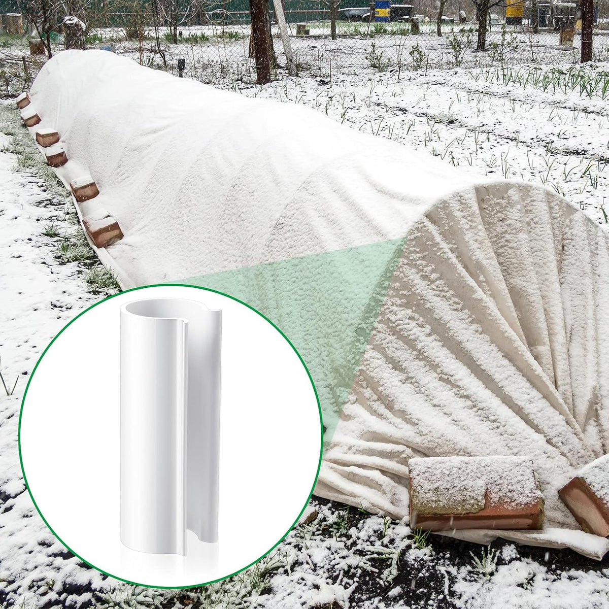 Jetec 32 Pcs PVC Pipe Clips Pool Cover Clamps for Above Ground Pool Greenhouses, Row Covers, Garden, Shelters, Bird Protection, 2.4 Inch Long(for 1/2 Inch PVC Pipe,White)