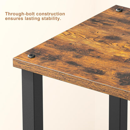 TUTOTAK End Table with Charging Station, Side Table with USB Ports and Outlets, Nightstand, 2-Tier Storage Shelf, Sofa Table for Small Space TB01BB040