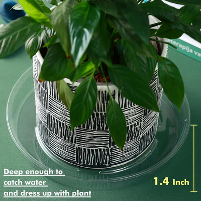 Plant Saucer 30 Pack Plant Trays for Pots 4/6/8/10/12 Inch Plastic Plant Saucers for Outdoors & Indoors Clear Drip Trays for Potted Plants Flower Pot Plates to Catch Water Drainage Dishes No Holes