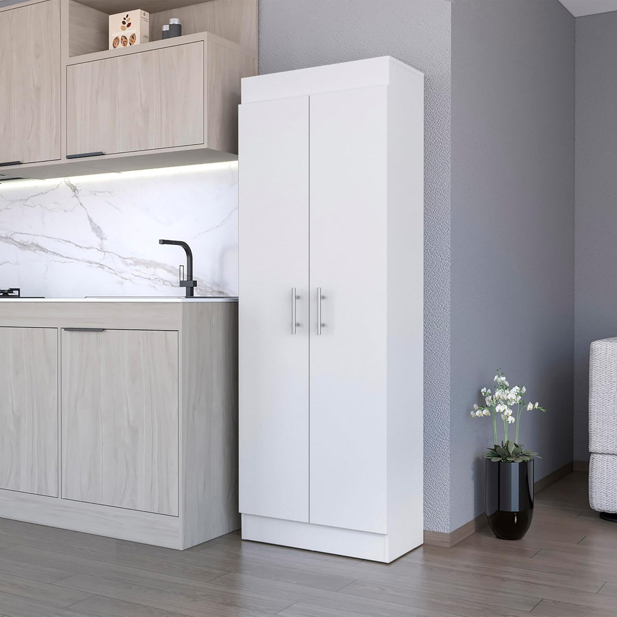 Pantry Cabinet with Sleek 5-Shelf Storage