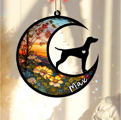 Personalized Dog Memorial, Custom Name Vizsla Dog Christmas Ornament with Name, Custom Breeds, Pet Loss Light Catcher, Gifts for Lovers Loss of Pet Sympathy on Mothers Day Christmas