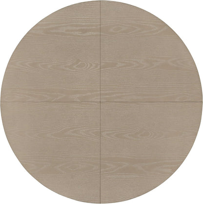 ROME + OAK Spier Modern Dining Table, 40-Inch Round Tabletop with Sturdy Pedestal Base, Rustic Beige - Retro Style Furniture Piece for Homes