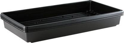10x20 Inch Black Plastic 5 Pack Plant Propagation Tray – Growing Trays for Garden, Planting, Seedling, Soil & Hydroponic Horticulture - Microgreen Trays Grow Plants - No Drain Holes