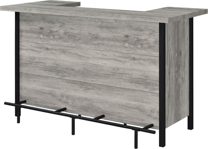 Coaster Home Furnishings - Bellemore - Wood & Metal - Bar Cabinet with Bottle Rack and Stemware Racks with Open Storage - Dining Room & Home Bar - Gray Driftwood - 182105