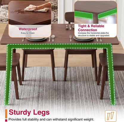 FDW 47 Inches Dining Table, Dining Room for 4 People, Small Rectangular Table for Kitchen, Quick Assembly, Small Spaces Modern Home Furniture Dinner Table, Espresso