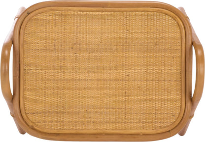 SAFAVIEH Couture Collection - Bayard Natural Rattan Accent Table, Side Table with Magazine Holder, Tropical Coastal Design, Fully Assembled (CWK3017A)
