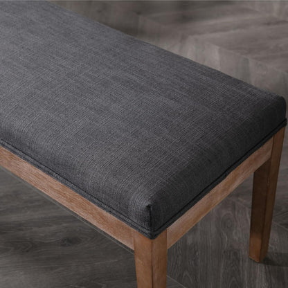 chairus Linen Upholstered Entryway Bench Dining Table Benches Farmhouse Shoe Bench Seat for Hallway Bedroom End of Bed Vintage 45.5" Wooden Leg Benches for Kitchen Restaurant Window, Charcoal