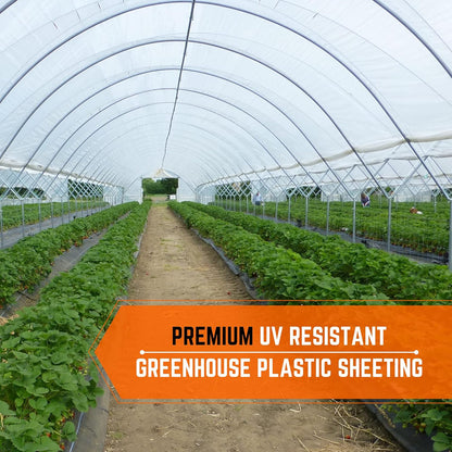 Farm Plastic Supply - Clear Greenhouse Plastic Sheeting - 6 mil - (25' x 14') - 4 Year UV Resistant Polyethylene Greenhouse Film, Hoop House Green House Cover for Gardening, Farming, Agriculture