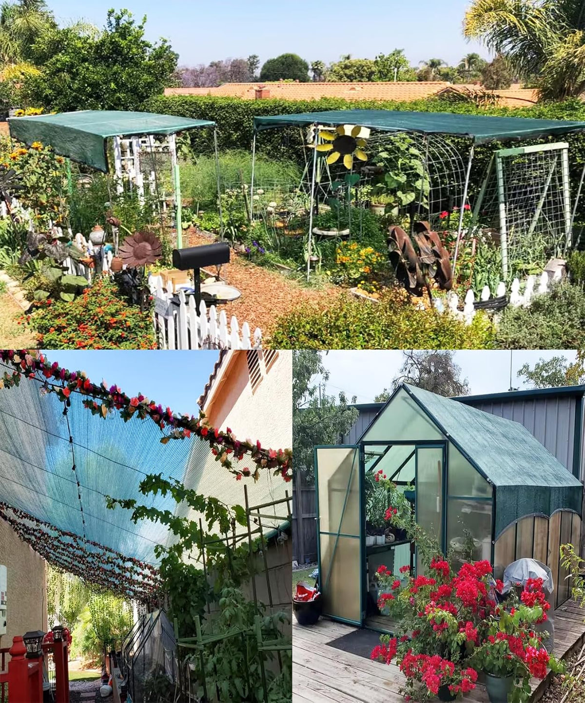 e.share 70% Shade Cloth for Garden, 3 Ft X 6 Ft Sun Shades Outdoor Patio with Grommets for Plant Covers,Porch Screen,Pergola Shade Cover,Greenhouse,Green