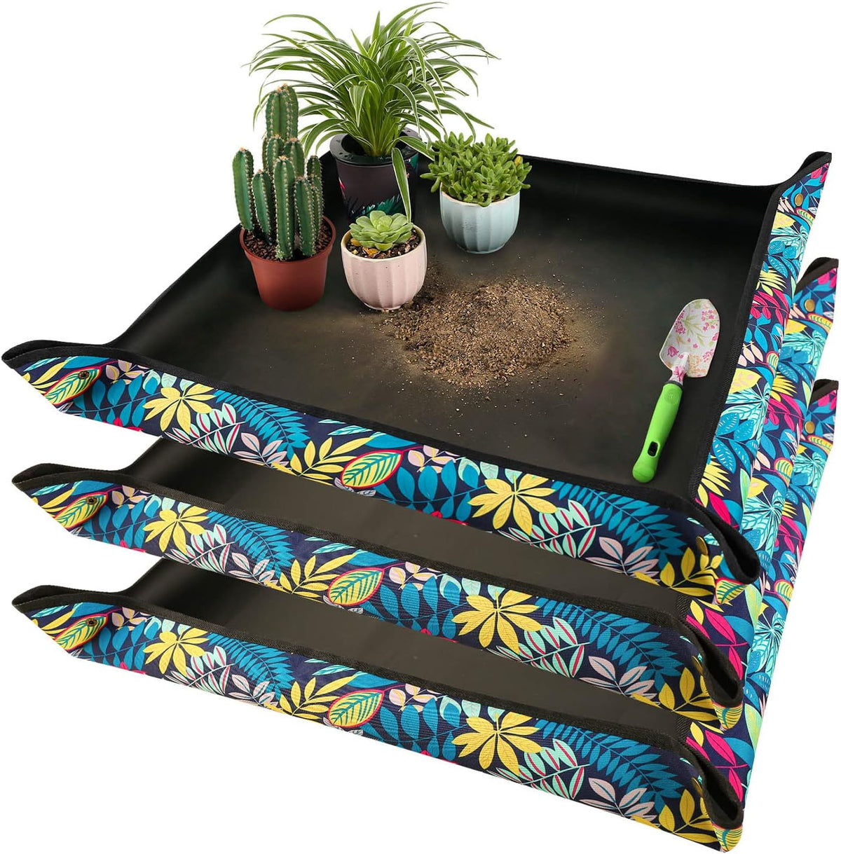 3 PCS 29.5"x 29.5" Waterproof Repotting Mat for Plant Transplanting and Mess Control