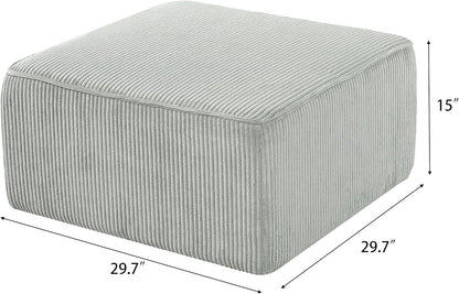 Christopher Knight Home Kyle Corduroy Woven Upholstery Square Ottoman, Living Room Sofa Ottoman with Wood Frame, Comfy Seating Experience with Dense Foam Padding, Non-Marking Foot Caps, Muted Green