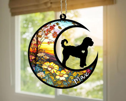 Personalized Dog Memorial, Custom Name Goldendoodle Dog Christmas Ornament with Name, Custom Breeds, Pet Loss Light Catcher, Gifts for Lovers Loss of Pet Sympathy on Mothers Day Christmas