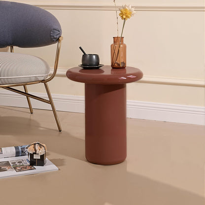 Acanva Modern End Tables with High Glossy Finish, Curved Edges, Accent Center Furniture for Living Room Home Office, Side Table, Sorrel