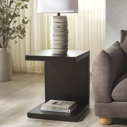 SAFAVIEH Couture Collection - Tawney Black Accent Table, C-Shaped Side Table, Modern Minimalist Design (SFV1317A)