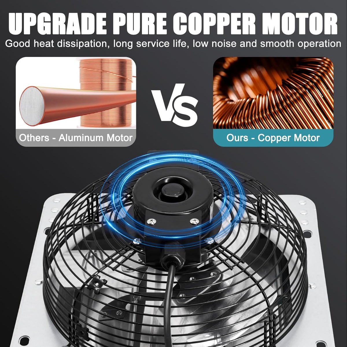 Criditpid 12 Inch Shutter Exhaust Fan, 970 CFM Wall Mounted Fan, Attic Vent Fan with Speed Controller and Thermostat for Greenhouse, Garages, Warehouse, Shed, Basement, Chicken Coops Ventilation.
