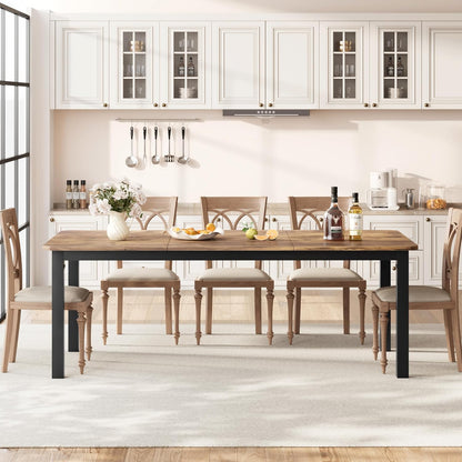 78.7 Inch Long Kitchen Table for 6-8, Dining Room Table for Kitchen Living Room, Large Rectangular Dinner Tables, Industrial Indoor Restaurant Tables with Sturdy Metal Frame(Only Table)
