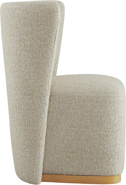 CHITA Upholstered Rolling Dining Chair with Casters Set of 4, Oatmeal | FSC Certified Modern Fabric Dining Chair with Casters, Boucle Dining Chairs for Reading Room Kitchen Dining Room