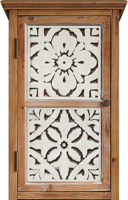KTART 54''Tall Kitchen Pantry Cupboard Storage Cabine,Narrow Accent Cabinet | Solid Wood Frame;Farmhouse/French Country Narrow Corner Glass Display Cabinet;Narrow Storage Cabinet;Tall Accent Cabinet