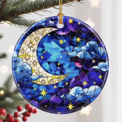 Christmas Ornament, Christmas Decoration, Ceramic-Style Night Sky Ornament, Heirloom Keepsakes, Holiday Ornaments, Holiday Presents, Unique Xmas Gifts, Gift Exchange Ornaments, Gift Idea