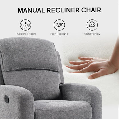 EBELLO Manual Living Room Furniture Reclining Couch Set, Fabric Recliner Chair, Loveseat and 3 Seat Sofa Couch for Meeting Room(Recliner+Loveseat+3 Seat Sofa)
