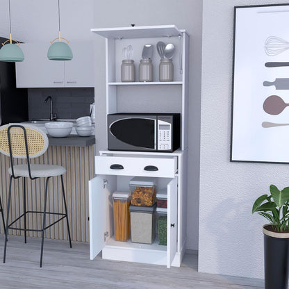 Pantry Cabinet Microwave Stand Warden, Kitchen, White