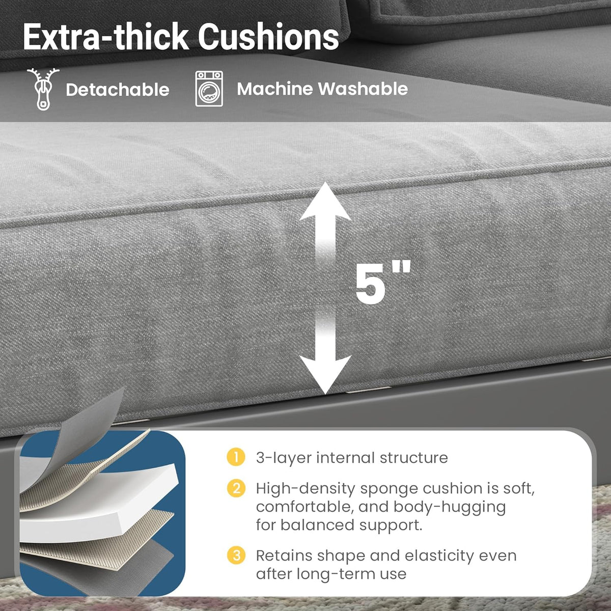Wisteria Lane Metal Patio Furniture Sofa, All-Weather Outdoor Couch with Upgraded Cushions, Weather-Resistant Heavy Duty Modern Outdoor 2 Seats Sofa for Garden, Balcony, Deck, Backyard, Dark Grey