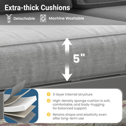 Wisteria Lane Metal Patio Furniture Sofa, All-Weather Outdoor Armchairs Set of 2 with Upgraded Cushions, Weather-Resistant Heavy Duty Modern Outdoor Chairs for Garden, Balcony, Backyard, Dark Grey