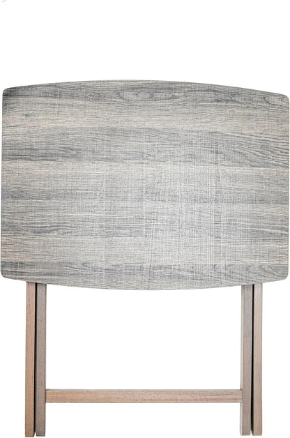 Oversized Rustic Gray Folding Tray Table, 23.5 x 18 Inch Surface