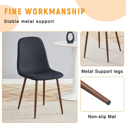 Round Dining Table Set for 4, Round Kitchen Dining Table and Chairs Set for 4,46.5" Modern Dining Room Table Set for 4 with Upholstered Chairs for Small Space Kitchen Office Cafe Apartment