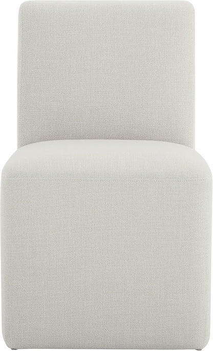 CHITA Dining Chairs with Casters Set of 4, Fully Assembled, Linen | FSC Certified Upholstered Armless Modern Rolling Dining Chairs with Rollers for Bedroom Reading Room Living Room