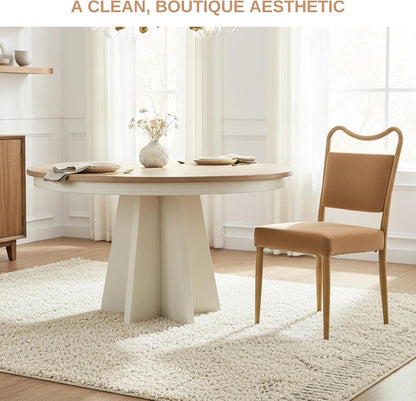 Velvet Dining Chairs Set of 4, Upholstered Dining Chairs with Wood Grained Metal Frame, Mid Century Modern Velvet Chairs for Dining Room, Kitchen and Restaurant,Velvet Brown