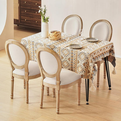 Furnimart French Country Vintage Dining Chairs Set of 8 Farmhouse Dining Chairs with Round Back and Solid Wood Legs, Oval Side Chairs for Kitchen Dining Room Living Room