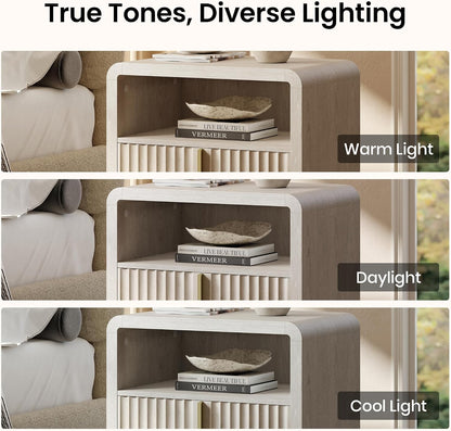 ModernMate Nightstand Set of 2, 23.6" Fluted Night Stand with 2 Drawer,Grey